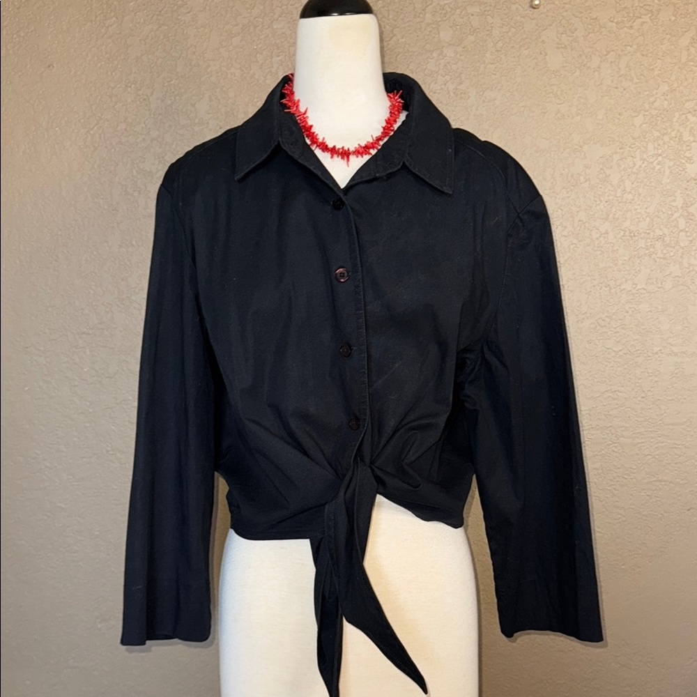 Eric New York Tie Front Button Down Shirt